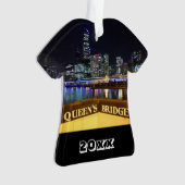 Melbourne Australia CBD Lights over Queen's Bridge Ornament (voorkant)