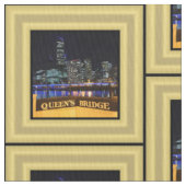 Melbourne Australia CBD Lights over Queen's Bridge Stof (Close Up)