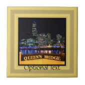 Melbourne Australia CBD Lights over Queen's Bridge Tegeltje (Voorkant)