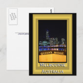Melbourne Australia CBD Night Lights Briefkaart (Voorkant / Achterkant)