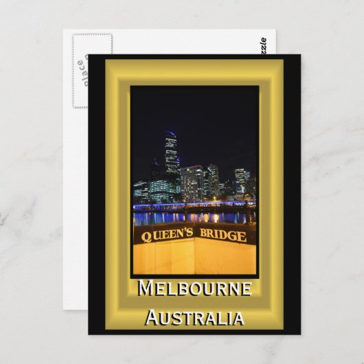 Melbourne Australia CBD Night Lights Briefkaart (Voorkant / Achterkant)