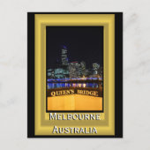 Melbourne Australia CBD Night Lights Briefkaart (Voorkant)