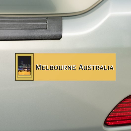 Melbourne Australia CBD Night Lights Bumpersticker (Op auto)