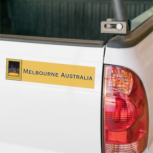 Melbourne Australia CBD Night Lights Bumpersticker (Op Truck)
