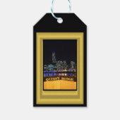 Melbourne Australia CBD Night Lights Cadeaulabel (Voorkant)