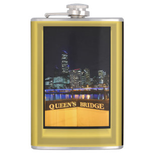 Melbourne Australia CBD Night Lights Heupfles