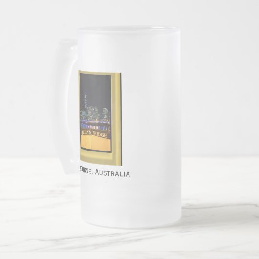 Melbourne Australia CBD Night Lights Matglas Bierpul (Voorkant links)