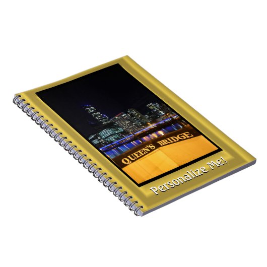 Melbourne Australia CBD Night Lights Notitieboek (Rechterzijde)