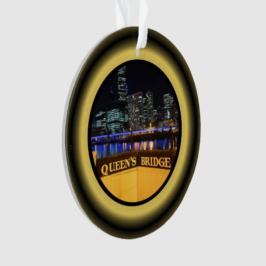 Melbourne Australia CBD Night Lights Ornament (voorkant)