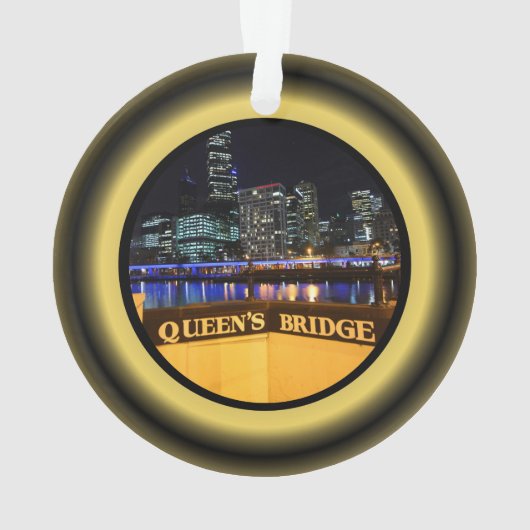 Melbourne Australia CBD Night Lights Ornament (achterkant)