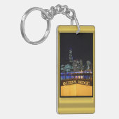 Melbourne Australia CBD Night Lights Sleutelhanger (Voorkant Links)