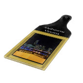 Melbourne Australia CBD Night Lights Snijplank (Hoek)