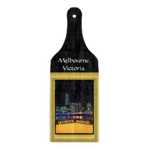 Melbourne Australia CBD Night Lights Snijplank