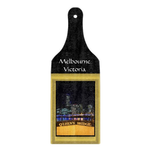 Melbourne Australia CBD Night Lights Snijplank (Voorkant)