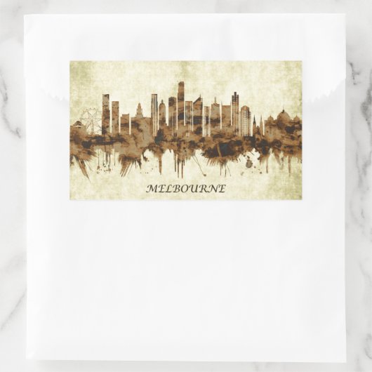 Melbourne Australia Cityscape Rechthoekige Sticker (Tas)