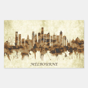 Melbourne Australia Cityscape Rechthoekige Sticker