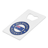 Melbourne Australia Creditkaart Flessenopener (Voorkant Gekanteld)