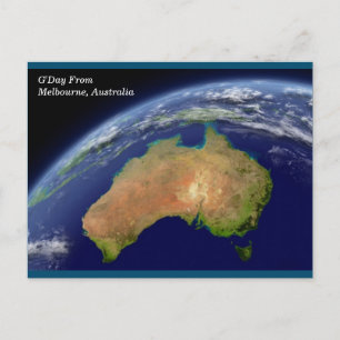 Melbourne Australia from Space Briefkaart