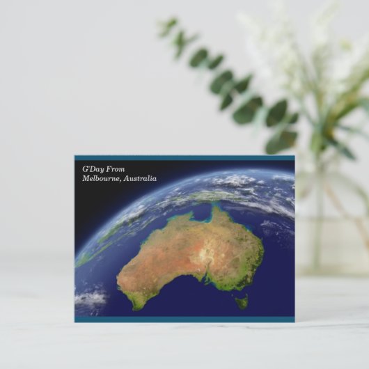 Melbourne Australia from Space Briefkaart (Staand voorkant)