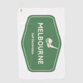 Melbourne Australia - Golf Course Destination Logo Golfhanddoek (Voorkant)