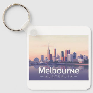 Melbourne Australia Pastel Travel Design Sleutelhanger