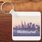 Melbourne Australia Pastel Travel Design Sleutelhanger (Voorkant)
