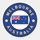 Melbourne Australia Ronde Sticker (Voorkant)