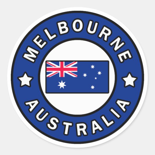 Melbourne Australia Ronde Sticker (Voorkant)