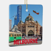 Melbourne Australia Schilderachtig kerstversiering Keramisch Ornament (Rechts)