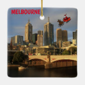 Melbourne Australia Schilderachtig kerstversiering Keramisch Ornament (Achterkant)