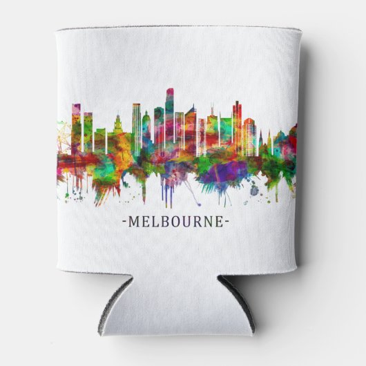 Melbourne Australia Skyline Blikjeskoeler (Voorkant)