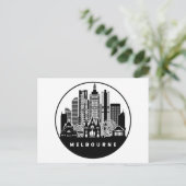 Melbourne Australia Skyline Briefkaart (Staand voorkant)
