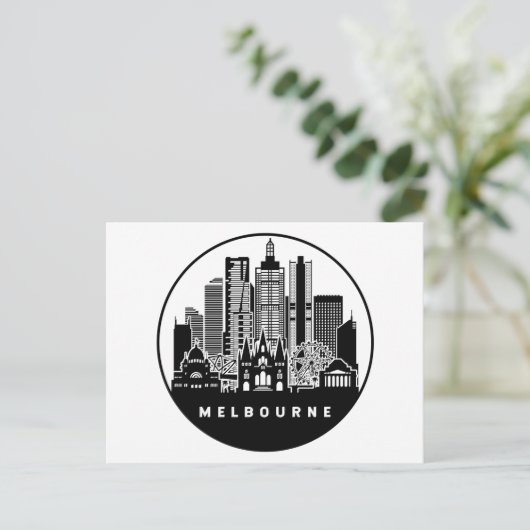 Melbourne Australia Skyline Briefkaart (Staand voorkant)