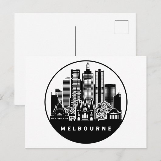 Melbourne Australia Skyline Briefkaart (Voorkant / Achterkant)