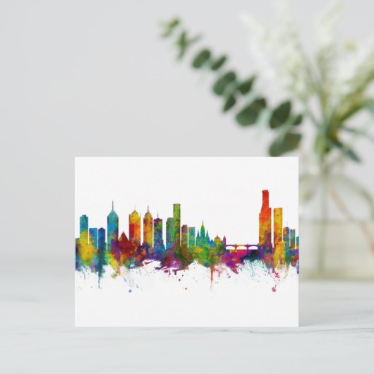 Melbourne Australia Skyline Briefkaart (Staand voorkant)