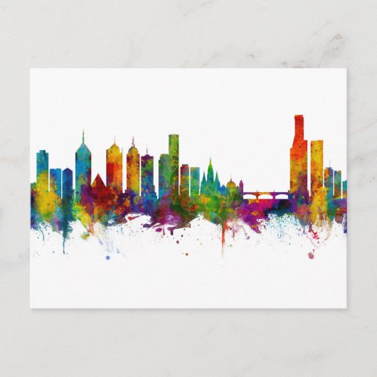 Melbourne Australia Skyline Briefkaart (Voorkant)