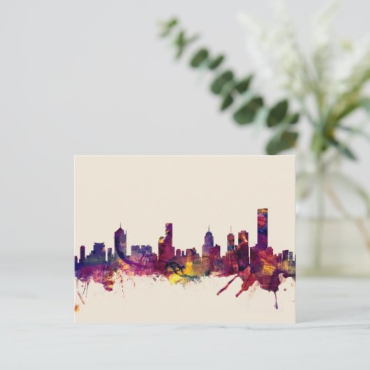 Melbourne Australia Skyline Briefkaart (Staand voorkant)
