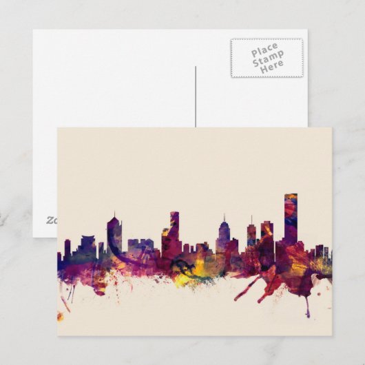 Melbourne Australia Skyline Briefkaart (Voorkant / Achterkant)