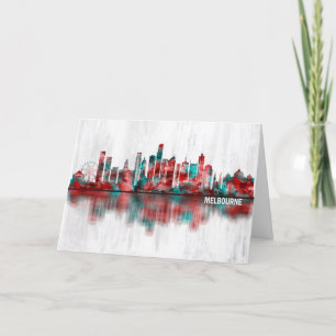 Melbourne Australia Skyline Feestdagen Kaart