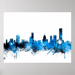 Melbourne Australia Skyline Poster