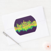 Melbourne Australia Skyline Ronde Sticker (Envelop)
