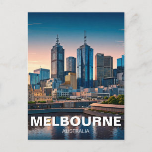 Melbourne Australia Skyline Travel Briefkaart