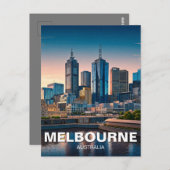 Melbourne Australia Skyline Travel Briefkaart (Voorkant / Achterkant)