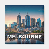 Melbourne Australia Skyline Travel Magneet (Voorkant)