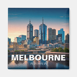 Melbourne Australia Skyline Travel Magneet
