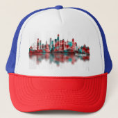 Melbourne Australia Skyline Trucker Pet (Voorkant)
