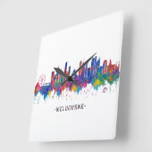 Melbourne Australia Skyline Vierkante Klok (Hoek)