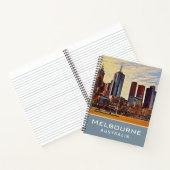 Melbourne Australia Skyline Waterverf Art Notitieboek (Binnen)