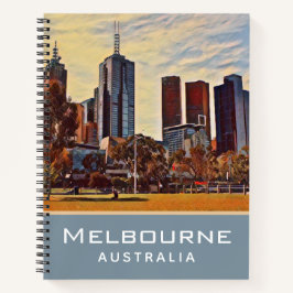 Melbourne Australia Skyline Waterverf Art Notitieboek