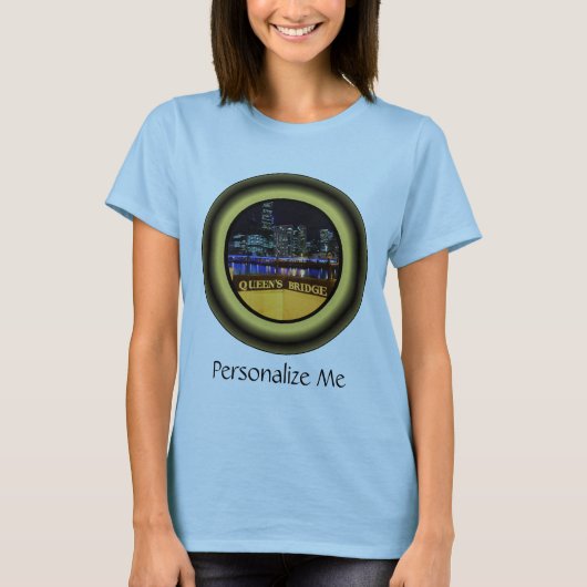 Melbourne Australia Skyline with City Lights T-shirt (Voorkant)